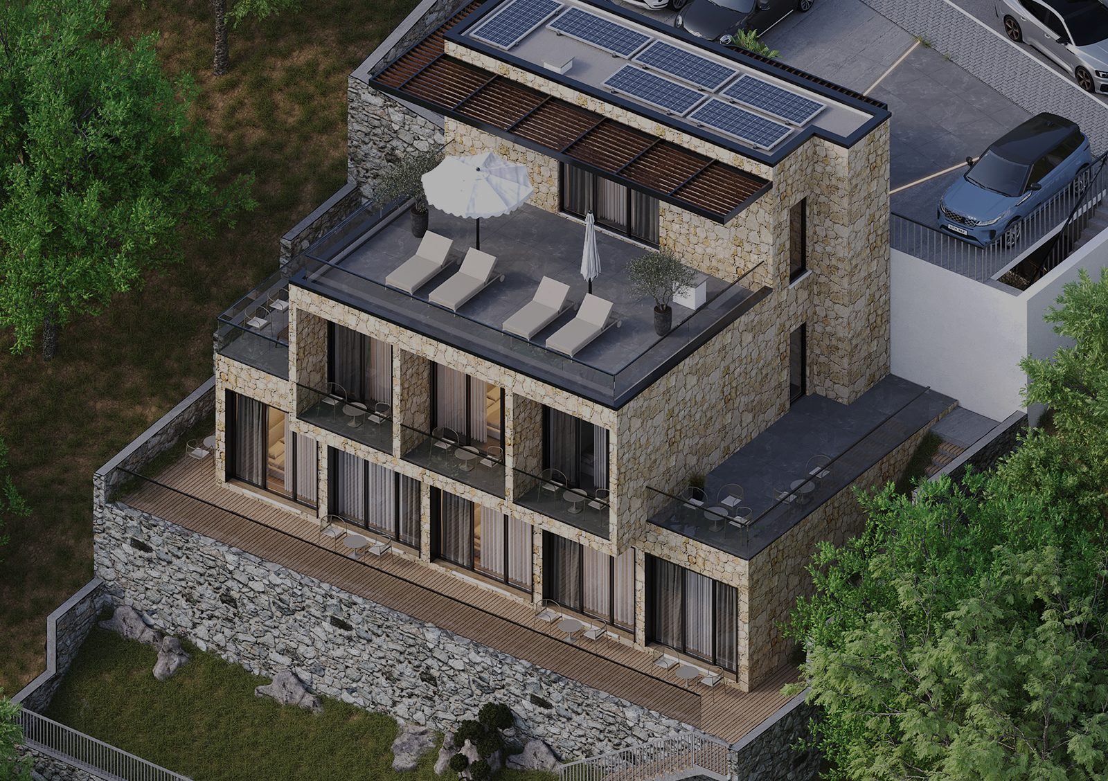 Albtecture Studio është studio arkitekture dhe projektimi e specializuar në arkitekturë bashkëkohore, dizajn hotelier, residencial dhe urban, me fokus në integrimin me peizazhin, materialet natyrore, qëndrueshmërinë dhe vizualizimet arkitekturore (3D & ArchViz). Ne krijojmë projekte funksionale, estetike dhe unike, të përshtatura për kontekstin mesdhetar dhe tregun bashkëkohor.